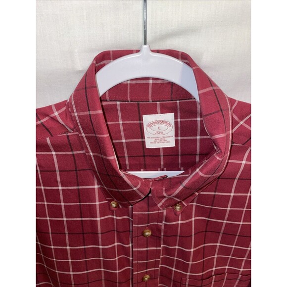 Brooks Brothers 346 Men’s Dress Shirt Size Large Red Striped Business Formal - Picture 3 of 12